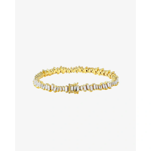 Suzanne Kalan Bold Diamond Tennis Bracelet in 18K Yellow Gold | Fine Bracelets | Coveti