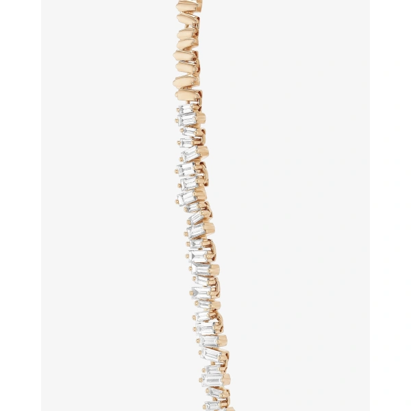 Suzanne Kalan Bold Diamond Tennis Necklace in 18K Rose Gold | Fine Necklaces | Coveti