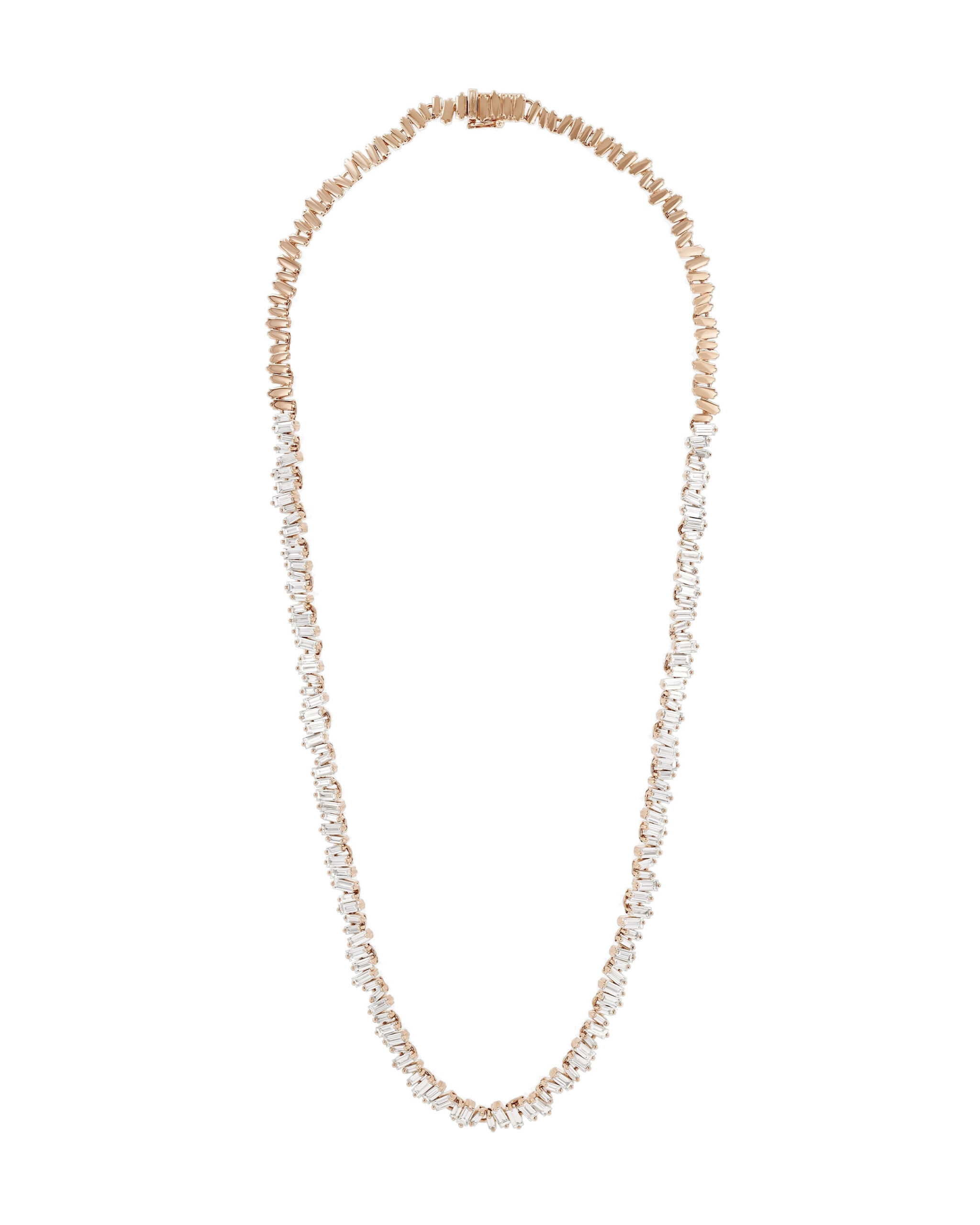 Suzanne Kalan Bold Diamond Tennis Necklace in 18K Rose Gold Suzanne Kalan Bold Diamond Tennis Necklace in 18K Rose Gold | Fine Necklaces | Coveti
