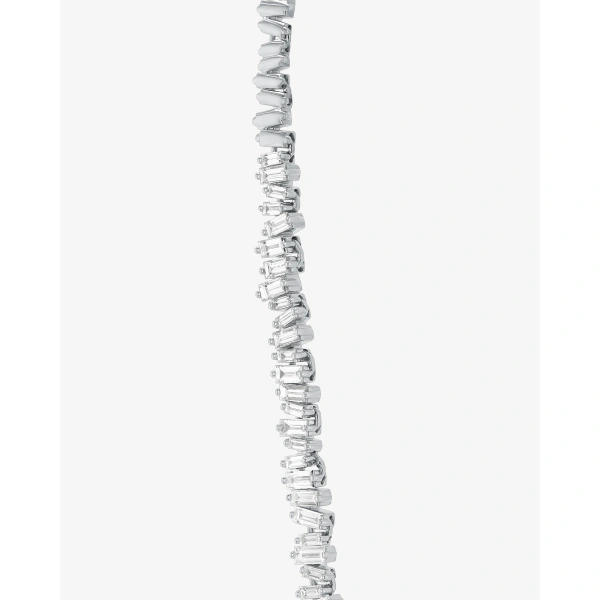 Suzanne Kalan Bold Diamond Tennis Necklace in 18K White Gold | Fine Necklaces | Coveti