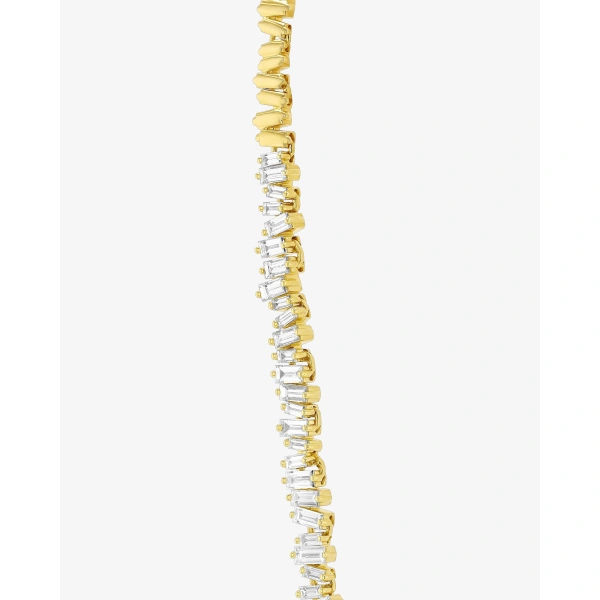 Suzanne Kalan Bold Diamond Tennis Necklace in 18K Yellow Gold | Fine Necklaces | Coveti