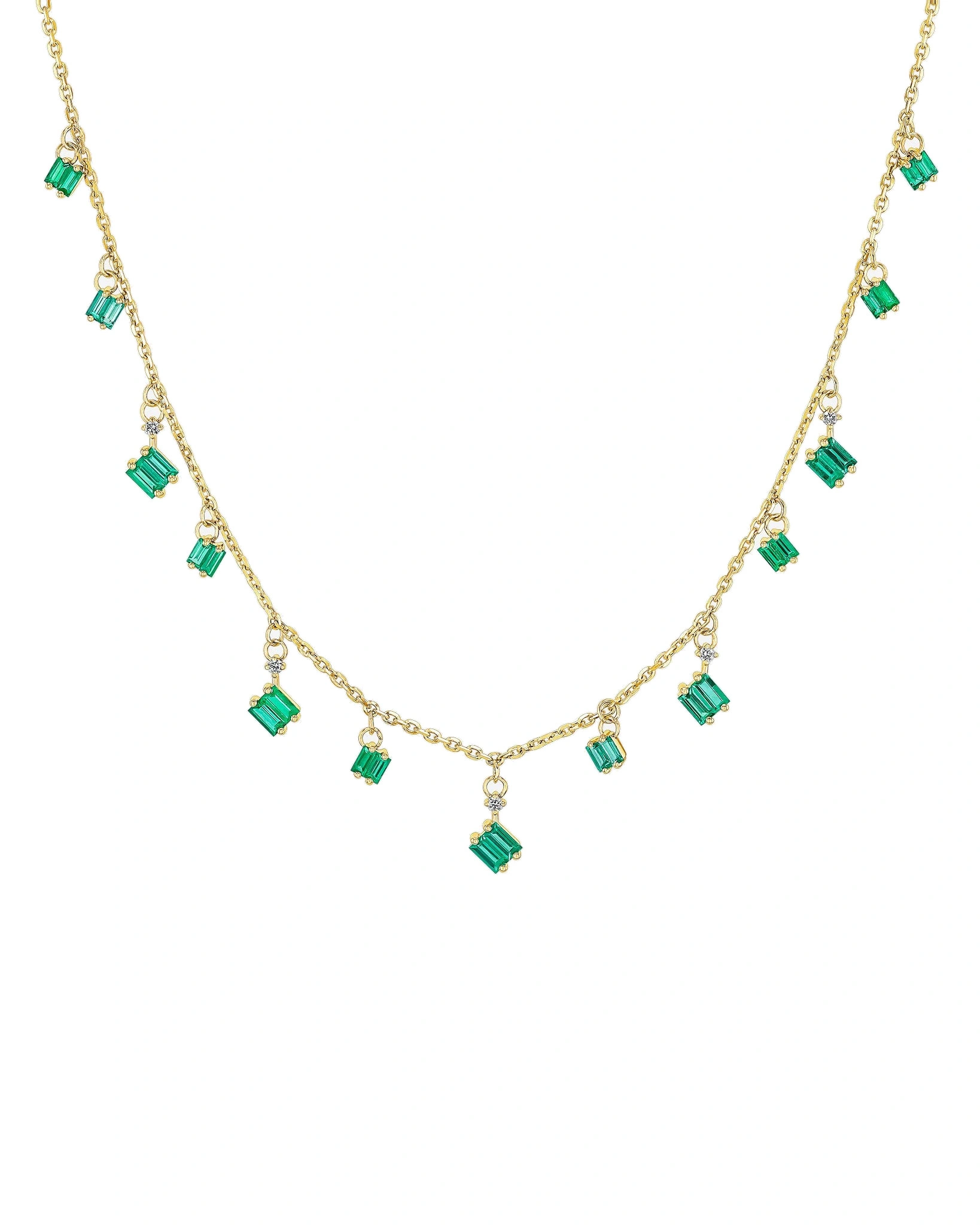 Suzanne Kalan Bold Emerald Cascade Necklace in 18K Yellow Gold Suzanne Kalan Bold Emerald Cascade Necklace in 18K Yellow Gold | Fine Necklaces | Coveti