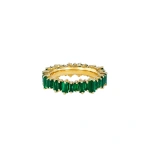 Suzanne Kalan Bold Emerald Eternity Band in 18K Yellow Gold | Fine Rings | Coveti