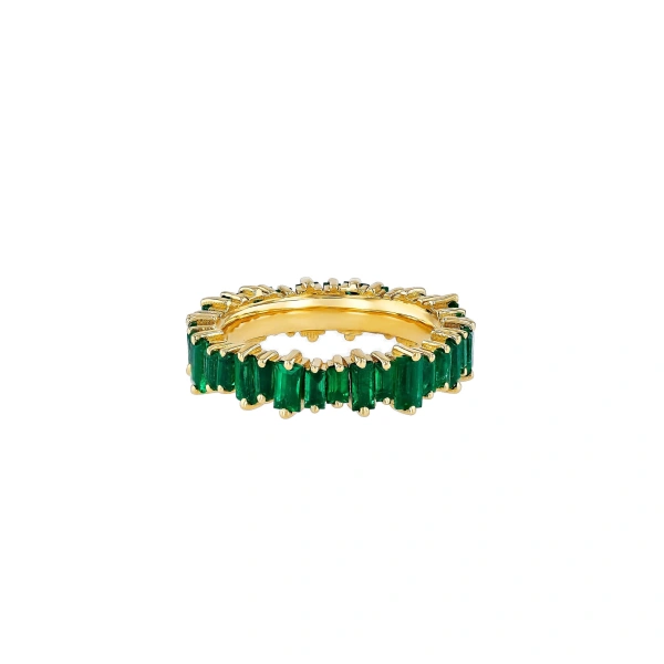 Suzanne Kalan Bold Emerald Eternity Band in 18K Yellow Gold | Fine Rings | Coveti