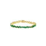 Suzanne Kalan Bold Emerald Tennis Bracelet in 18K Yellow Gold | Fine Bracelets | Coveti