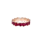 Suzanne Kalan Bold Eternity Band in 18K Rose Gold, Ruby | Fine Rings | Coveti