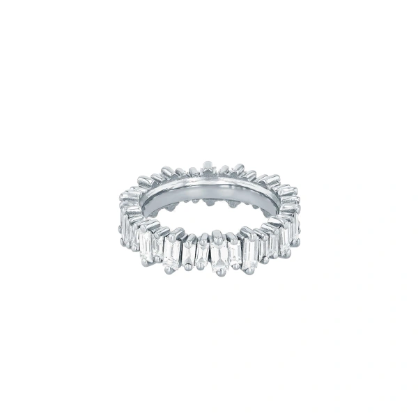 Suzanne Kalan Bold Eternity Band in 18K White Gold | Fine Rings | Coveti