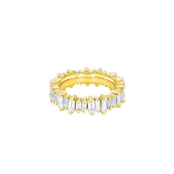 Suzanne Kalan Bold Eternity Band in 18K Yellow Gold | Fine Rings | Coveti