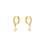 Suzanne Kalan Bold Huggie Drops in 18K Yellow Gold | Fine Earrings | Coveti