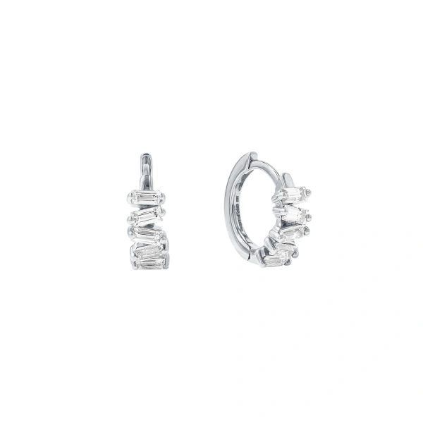 Bold Huggies in 18K White Gold