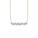 Suzanne Kalan Bold Light Blue Sapphire Bar Pendant in 18K Yellow Gold | Fine Necklaces | Coveti