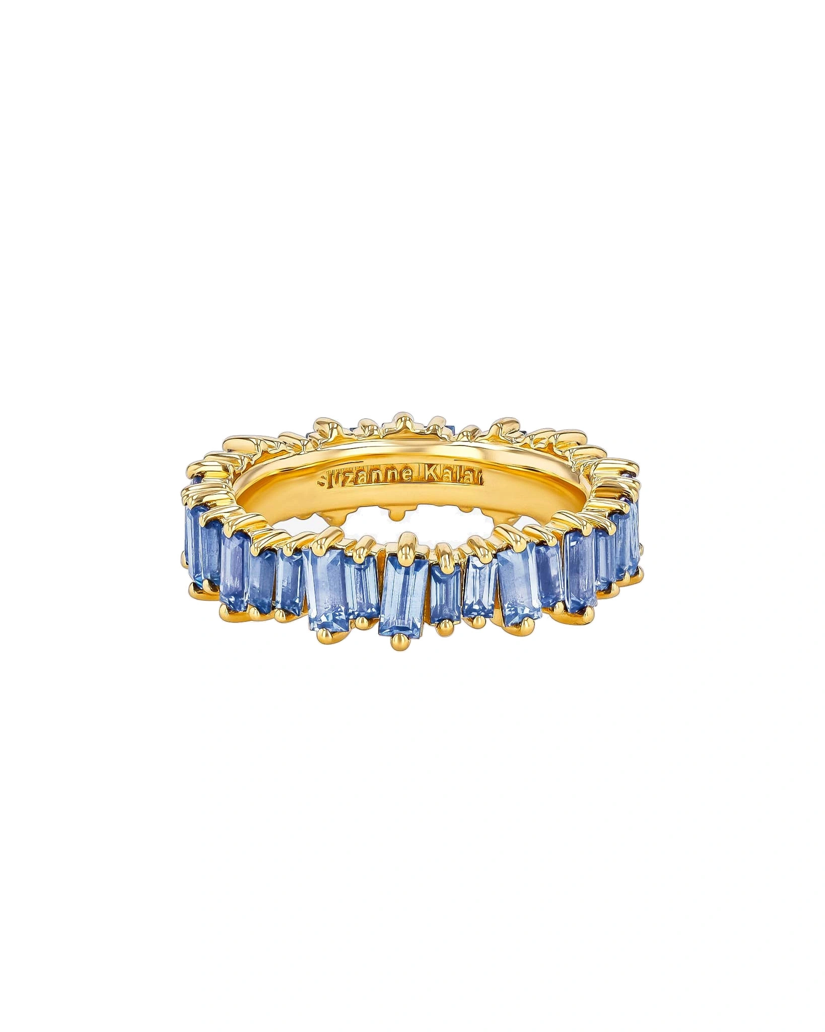 Suzanne Kalan Bold Light Blue Sapphire Eternity Band in 18K Yellow Gold Suzanne Kalan Bold Light Blue Sapphire Eternity Band in 18K Yellow Gold | Fine Rings | Coveti