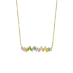 Suzanne Kalan Bold Pastel Sapphire Bar Pendant in 18K Yellow Gold | Fine Necklaces | Coveti