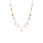 Suzanne Kalan Bold Pastel Sapphire Cascade Necklace in 18K Rose Gold | Fine Necklaces | Coveti
