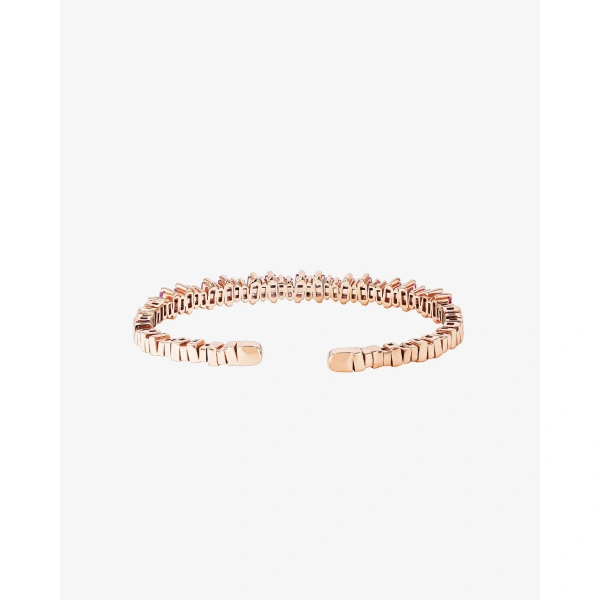 Suzanne Kalan Bold Pink Sapphire Bangle in 18K Rose Gold | Fine Bracelets | Coveti