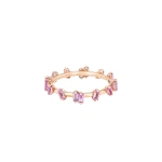 Suzanne Kalan Bold Pink Sapphire Barbwire Band in 18K Rose Gold | Fine Rings | Coveti