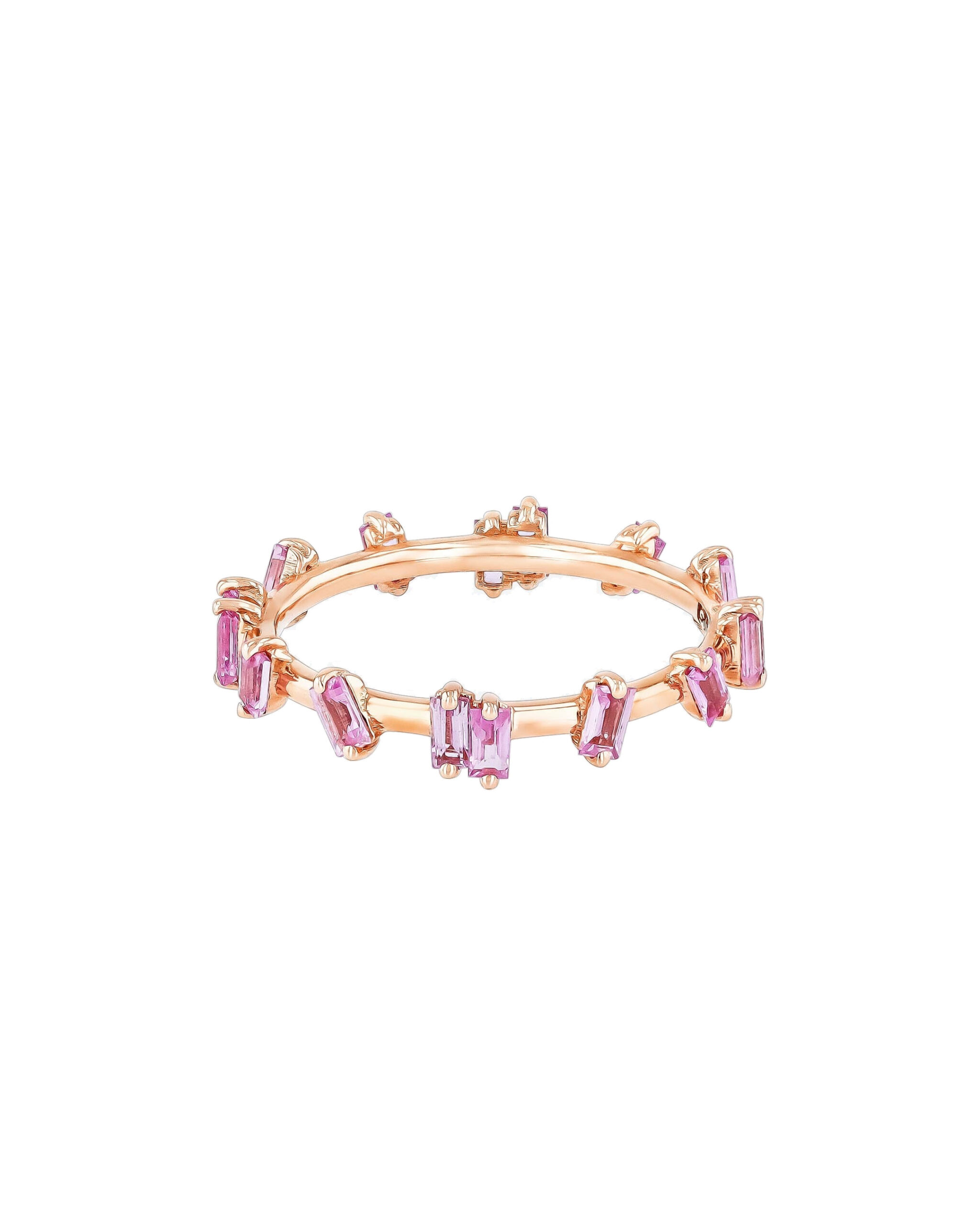 Suzanne Kalan Bold Pink Sapphire Barbwire Band in 18K Rose Gold Suzanne Kalan Bold Pink Sapphire Barbwire Band in 18K Rose Gold | Fine Rings | Coveti