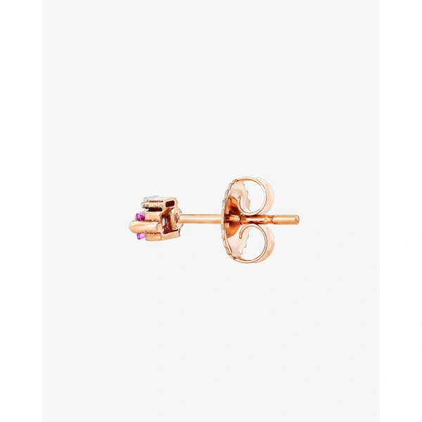 Suzanne Kalan Bold Pink Sapphire Mini Studs in 18K Rose Gold | Fine Earrings | Coveti