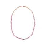 Suzanne Kalan Bold Pink Sapphire Tennis Necklace in 18K Rose Gold | Fine Necklaces | Coveti