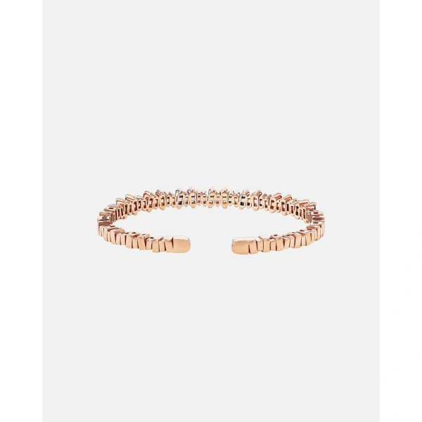 Suzanne Kalan Bold Rainbow Sapphire Bangle in 18K Rose Gold | Fine Bracelets | Coveti