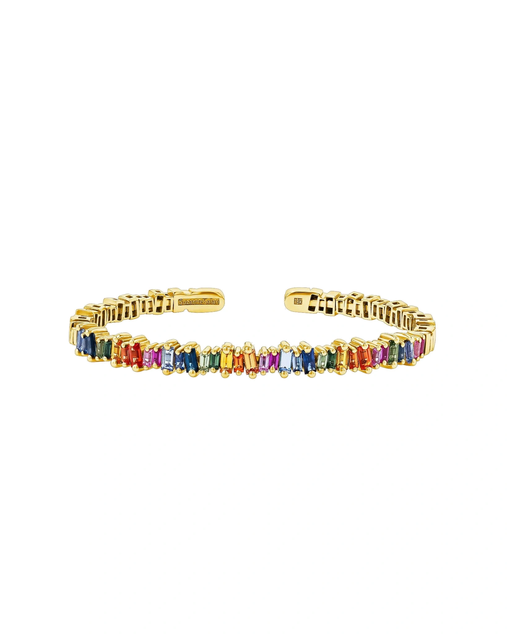 Suzanne Kalan Bold Rainbow Sapphire Bangle in 18K Yellow Gold Suzanne Kalan Bold Rainbow Sapphire Bangle in 18K Yellow Gold | Fine Bracelets | Coveti
