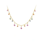 Suzanne Kalan Bold Rainbow Sapphire Cascade Necklace in 18K Yellow Gold | Fine Necklaces | Coveti