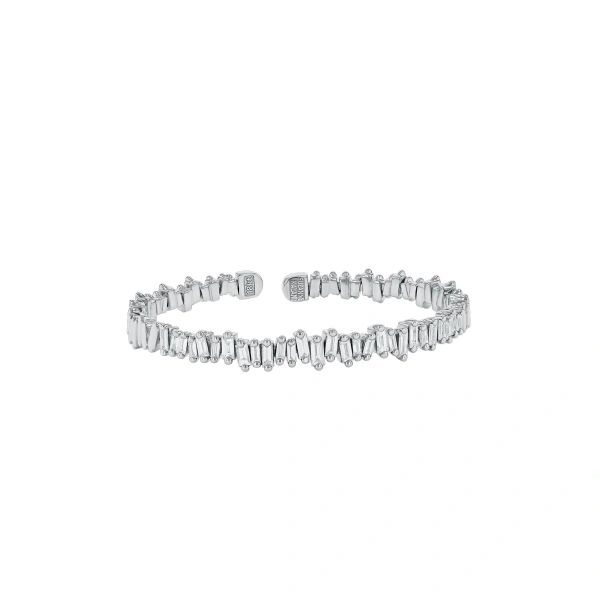 Suzanne Kalan Bold Reborn Bangle in 18K White Gold | Fine Bracelets | Coveti