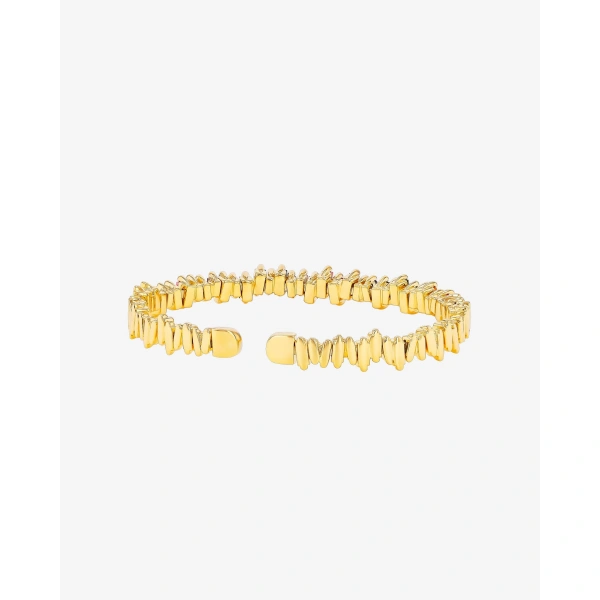 Suzanne Kalan Bold Reborn Rainbow Sapphire Bangle in 18K Yellow Gold | Fine Bracelets | Coveti
