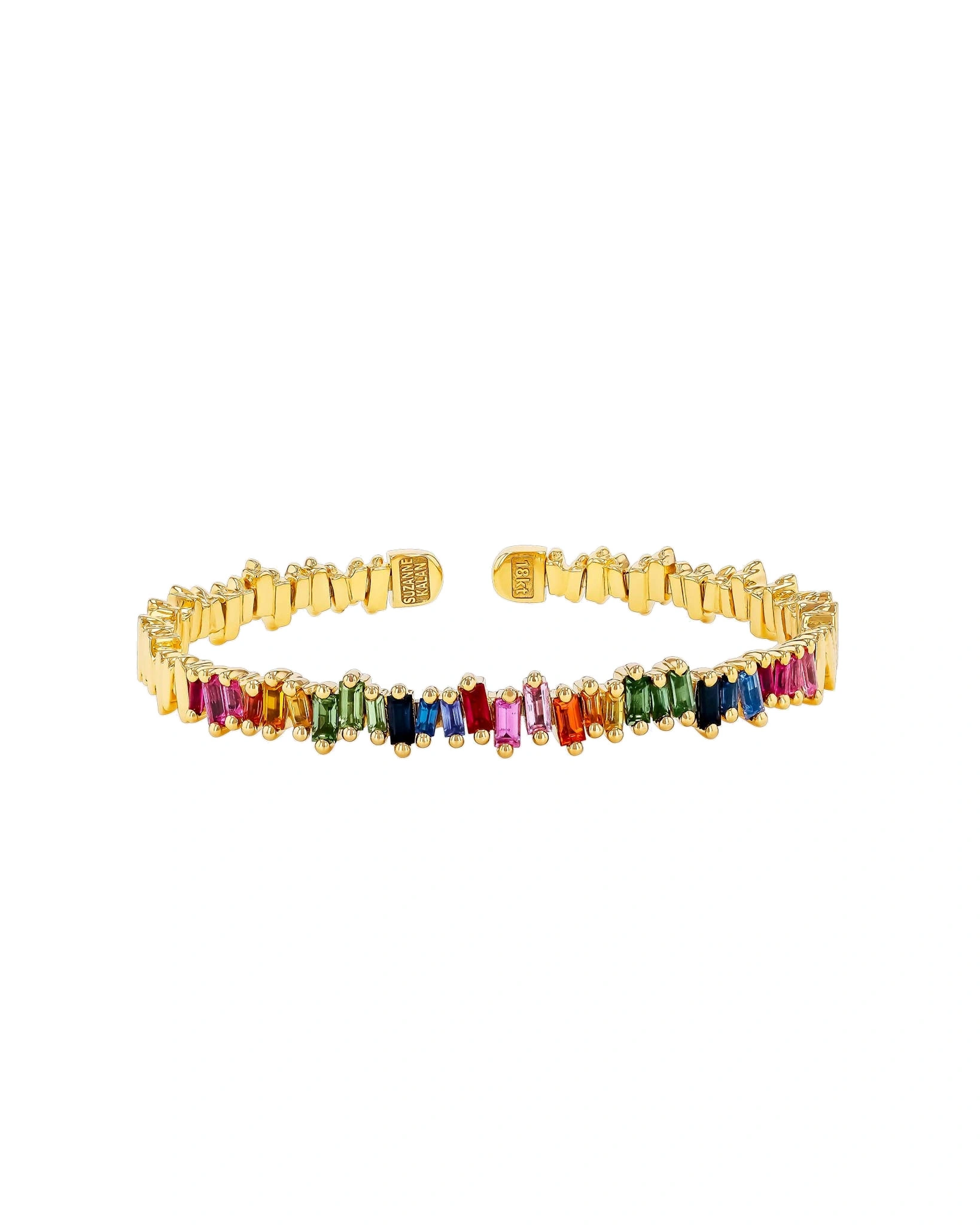 Suzanne Kalan Bold Reborn Rainbow Sapphire Bangle in 18K Yellow Gold Suzanne Kalan Bold Reborn Rainbow Sapphire Bangle in 18K Yellow Gold | Fine Bracelets | Coveti