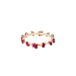 Suzanne Kalan Bold Ruby Barbwire Band in 18K Rose Gold | Fine Rings | Coveti