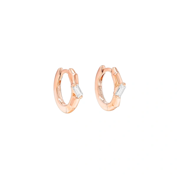 Bold Single Huggies in 18K Rose Gold
