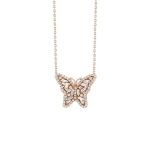 Suzanne Kalan Bold Small Butterfly Pendant in 18K Rose Gold | Fine Necklaces | Coveti