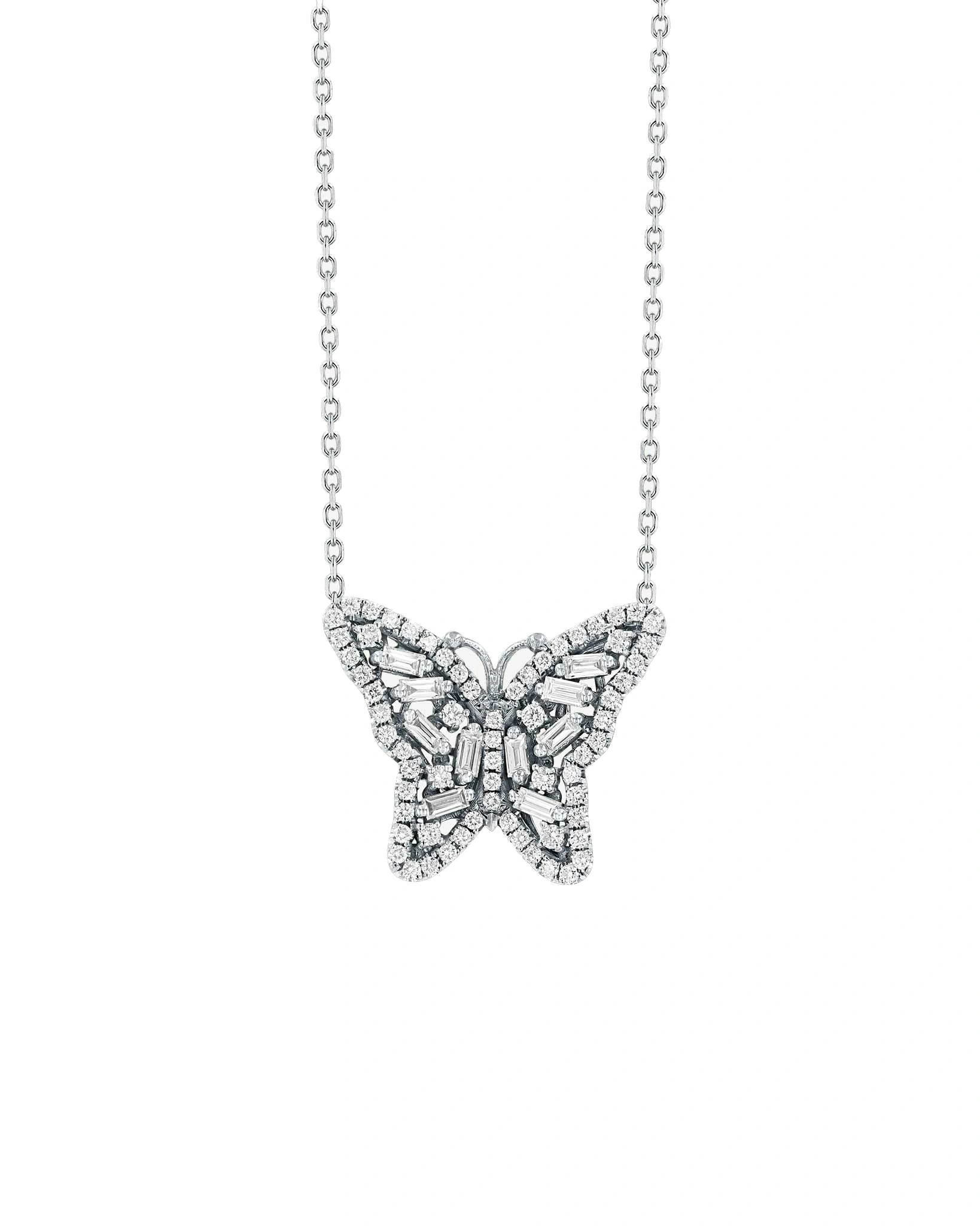 Suzanne Kalan Bold Small Butterfly Pendant in 18K White Gold Suzanne Kalan Bold Small Butterfly Pendant in 18K White Gold | Fine Necklaces | Coveti
