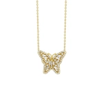 Suzanne Kalan Bold Small Butterfly Pendant in 18K Yellow Gold | Fine Necklaces | Coveti