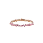 Suzanne Kalan Bold Tennis Bracelet in 18K Rose Gold, Pink Sapphire | Fine Bracelets | Coveti