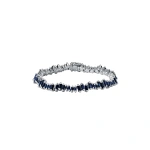 Suzanne Kalan Bold Tennis Bracelet in 18K White Gold, Dark Blue Sapphire | Fine Bracelets | Coveti