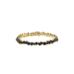 Suzanne Kalan Bold Tennis Bracelet in 18K Yellow Gold, Black Sapphire, Ref. AKB446-YG-BS | Fine Bracelets | Coveti