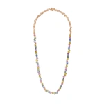Suzanne Kalan Bold Tennis Necklace in 18K Rose Gold, Pastel Sapphire | Fine Necklaces | Coveti