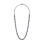 Suzanne Kalan Bold Tennis Necklace in 18K White Gold, Dark Blue Sapphire | Fine Necklaces | Coveti