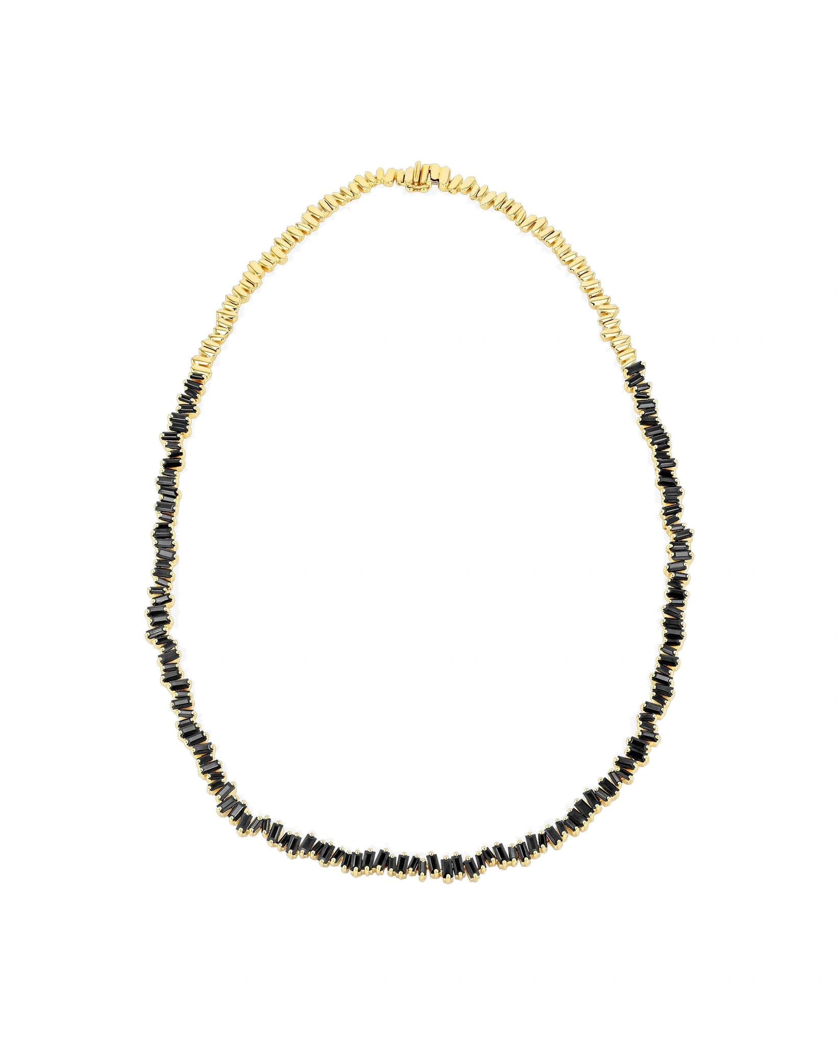 Suzanne Kalan Bold Tennis Necklace in 18K Yellow Gold, Black Sapphire Suzanne Kalan Bold Tennis Necklace in 18K Yellow Gold, Black Sapphire | Fine Necklaces | Coveti