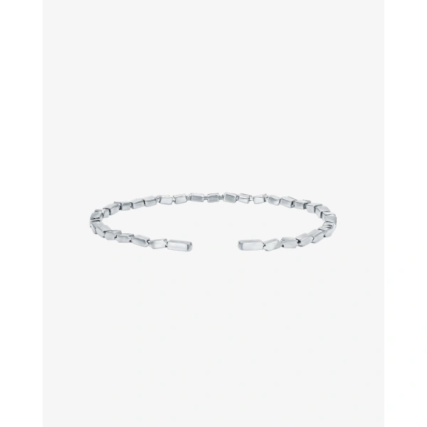 Suzanne Kalan Bold Thin Diamond Bangle in 18K White Gold | Fine Bracelets | Coveti