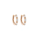 Suzanne Kalan Bold Triple Huggies in 18K Rose Gold | Fine Earrings | Coveti