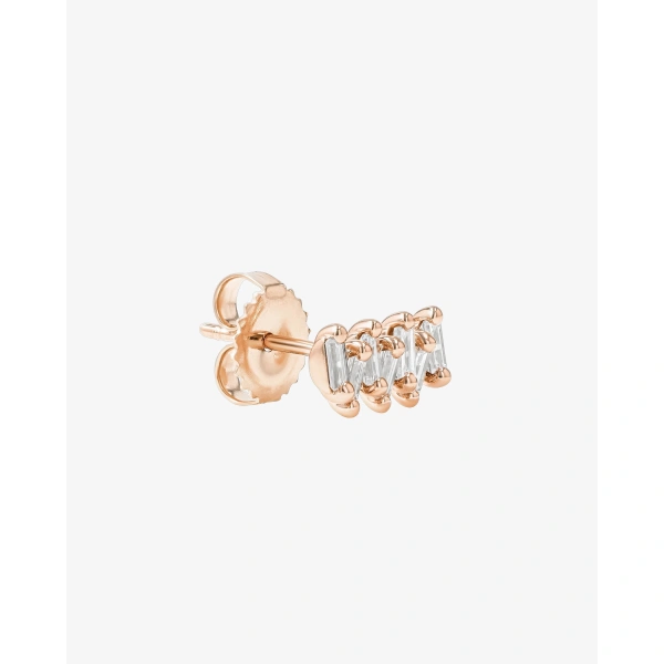 Suzanne Kalan Bold ZigZag Diamond Studs in 18K Rose Gold | Fine Earrings | Coveti