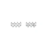 Suzanne Kalan Bold ZigZag Diamond Studs in 18K White Gold | Fine Earrings | Coveti