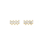 Suzanne Kalan Bold ZigZag Diamond Studs in 18K Yellow Gold | Fine Earrings | Coveti