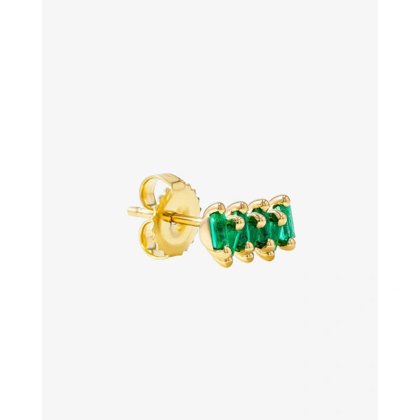 Suzanne Kalan Bold ZigZag Emerald Studs in 18K Yellow Gold | Fine Earrings | Coveti