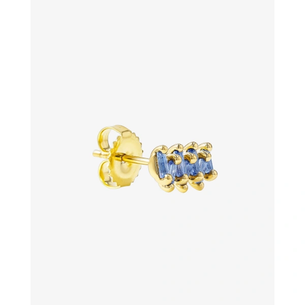 Suzanne Kalan Bold ZigZag Light Blue Sapphire Studs in 18K Yellow Gold | Fine Earrings | Coveti