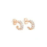 Suzanne Kalan Bold ZigZag Mini Hoops in 18K Rose Gold | Fine Earrings | Coveti