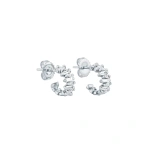 Suzanne Kalan Bold ZigZag Mini Hoops in 18K White Gold | Fine Earrings | Coveti