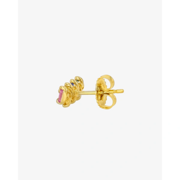 Suzanne Kalan Bold ZigZag Pastel Sapphire Studs in 18K Yellow Gold | Fine Earrings | Coveti